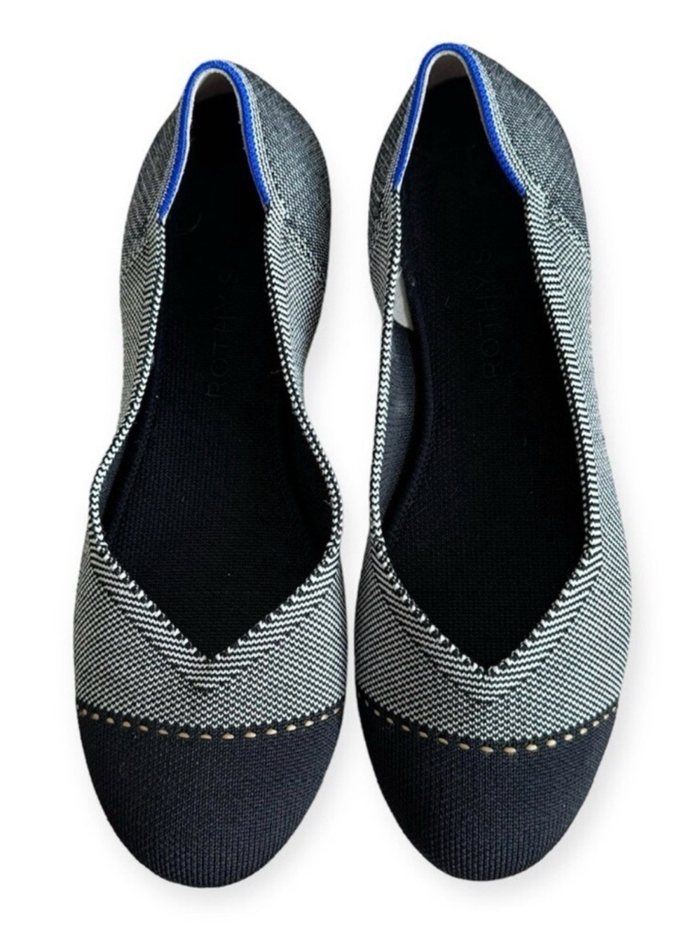 Rothy’s the flat gray mist captoe ballet flat classic neutral slip on shoes 8.5